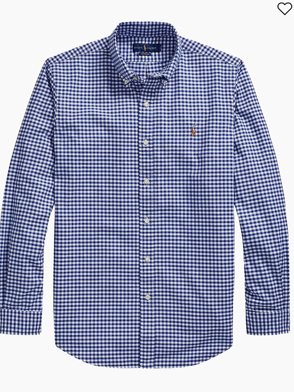 Polo by Ralph Lauren Blue and White Gingham Button-Down Shirt 2XB